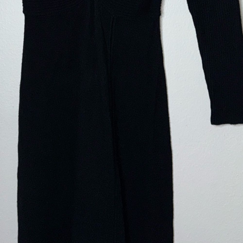 SANDRO WOOL & CASHMERE-BLEND SWEATER DREDS BLACK SIZE 38/M - Picture 9 of 12